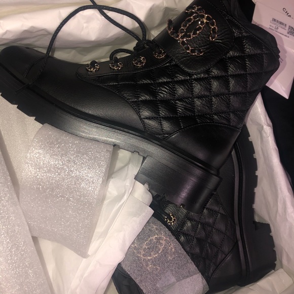 SOLD Chanel 20A combat boots - Picture 2 of 4